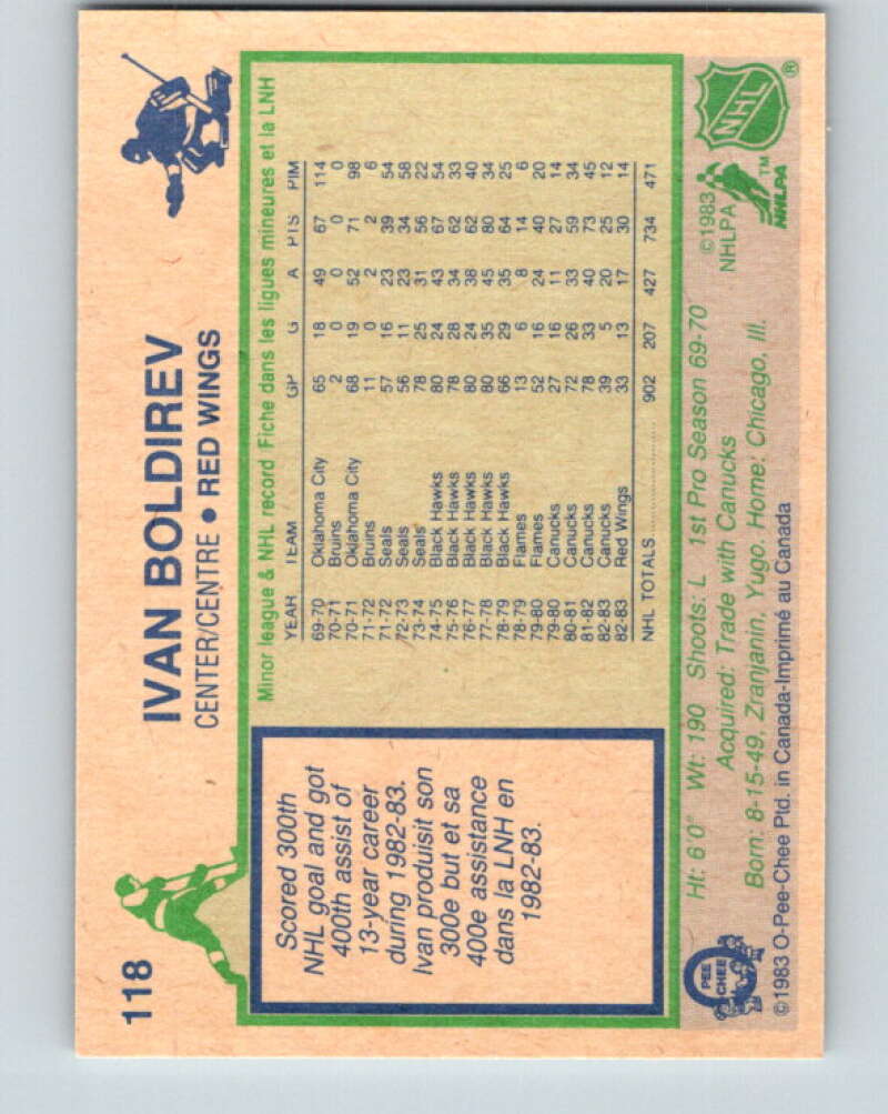 1983-84 O-Pee-Chee #118 Ivan Boldirev Detroit Red Wings V27088