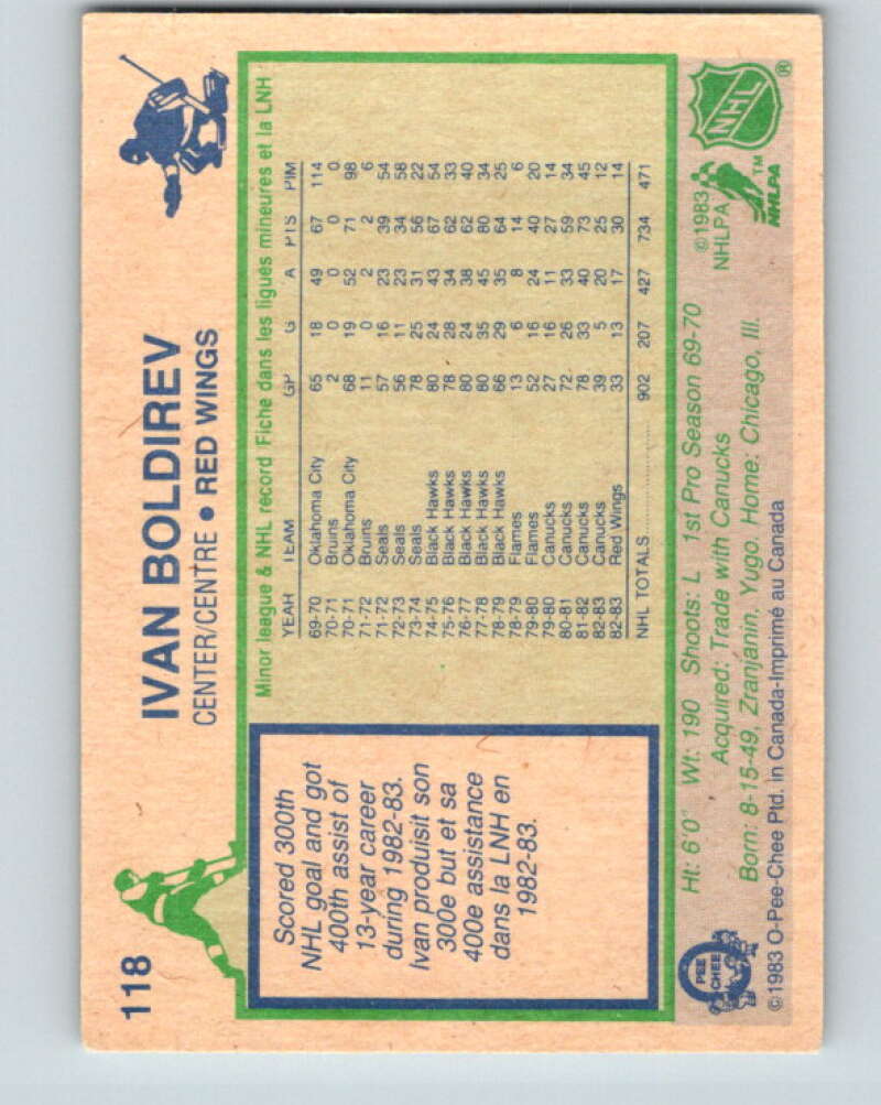 1983-84 O-Pee-Chee #118 Ivan Boldirev Detroit Red Wings V27090