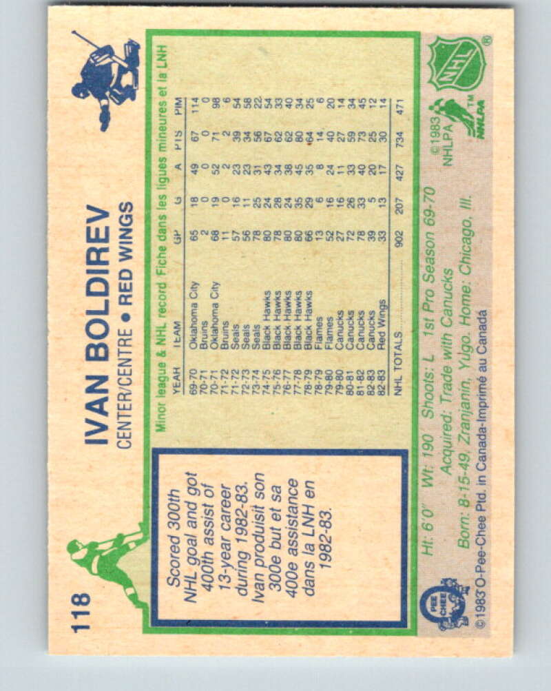 1983-84 O-Pee-Chee #118 Ivan Boldirev Detroit Red Wings V27091