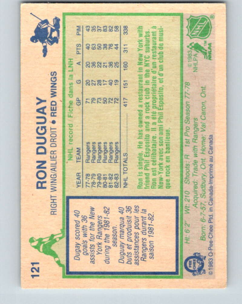 1983-84 O-Pee-Chee #121 Ron Duguay Detroit Red Wings V27101