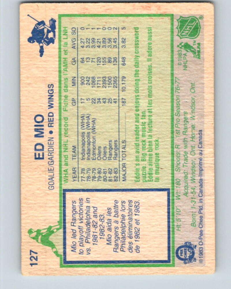 1983-84 O-Pee-Chee #127 Eddie Mio Detroit Red Wings V27130