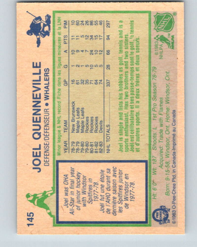 1983-84 O-Pee-Chee #145 Joel Quenneville Hartford Whalers V27195