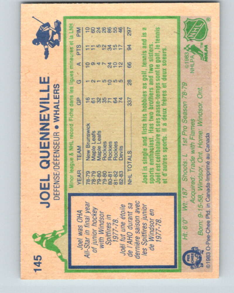 1983-84 O-Pee-Chee #145 Joel Quenneville Hartford Whalers V27196