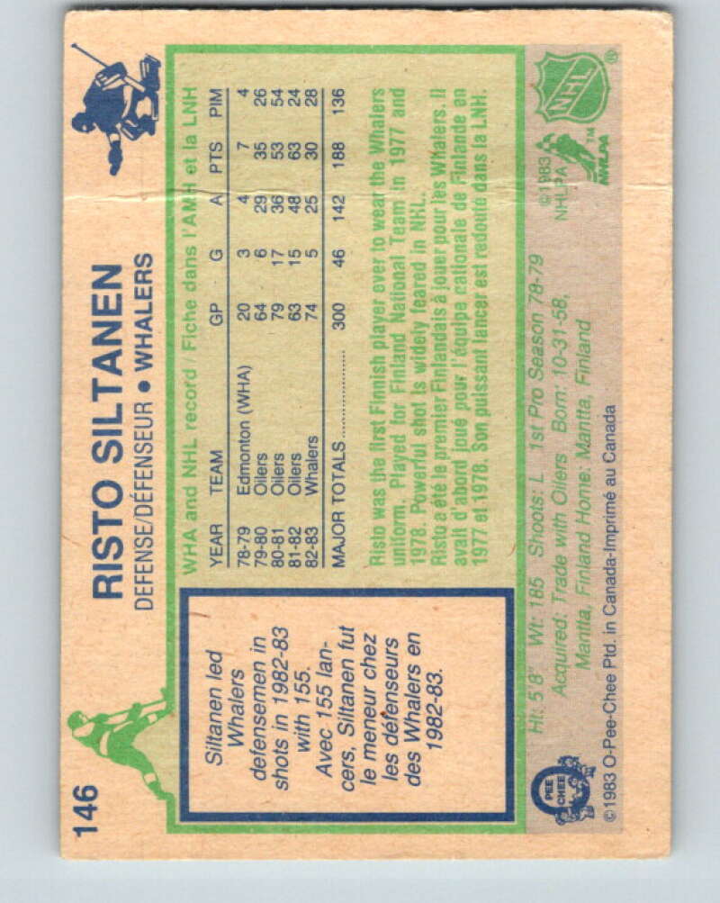 1983-84 O-Pee-Chee #146 Risto Siltanen Hartford Whalers V27201