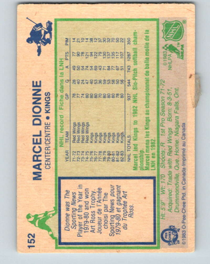 1983-84 O-Pee-Chee #152 Marcel Dionne Los Angeles Kings V27227