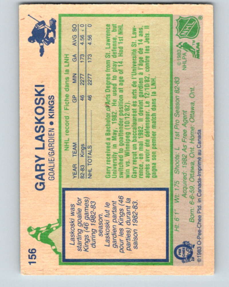 1983-84 O-Pee-Chee #156 Gary Laskoski RC Rookie Kings V27243