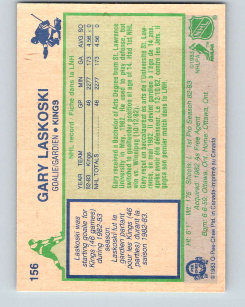 1983-84 O-Pee-Chee #156 Gary Laskoski RC Rookie Kings V27244