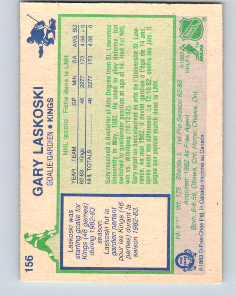 1983-84 O-Pee-Chee #156 Gary Laskoski RC Rookie Kings V27245