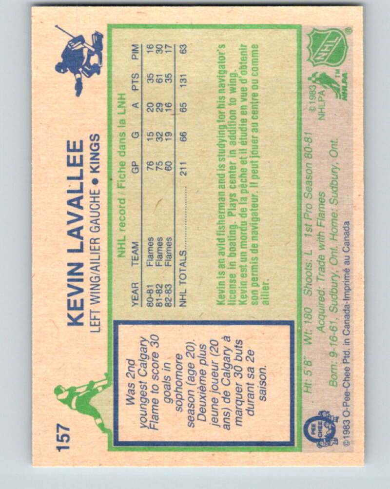 1983-84 O-Pee-Chee #157 Kevin LaVallee Los Angeles Kings V27247