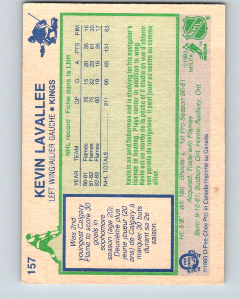 1983-84 O-Pee-Chee #157 Kevin LaVallee Los Angeles Kings V27251