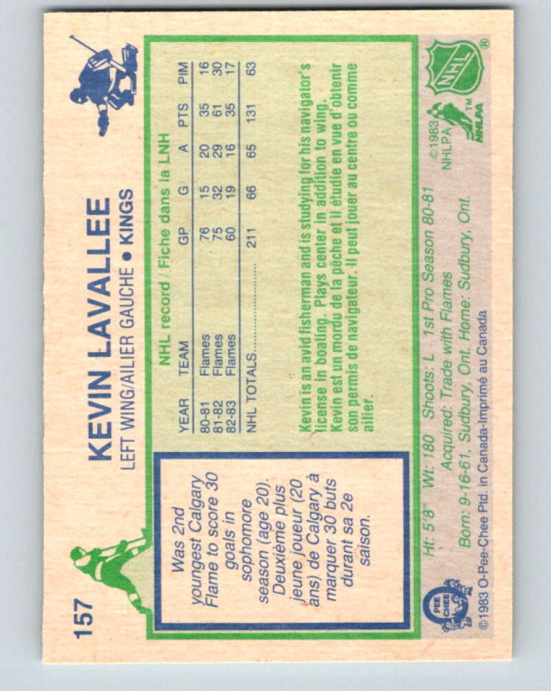 1983-84 O-Pee-Chee #157 Kevin LaVallee Los Angeles Kings V27252
