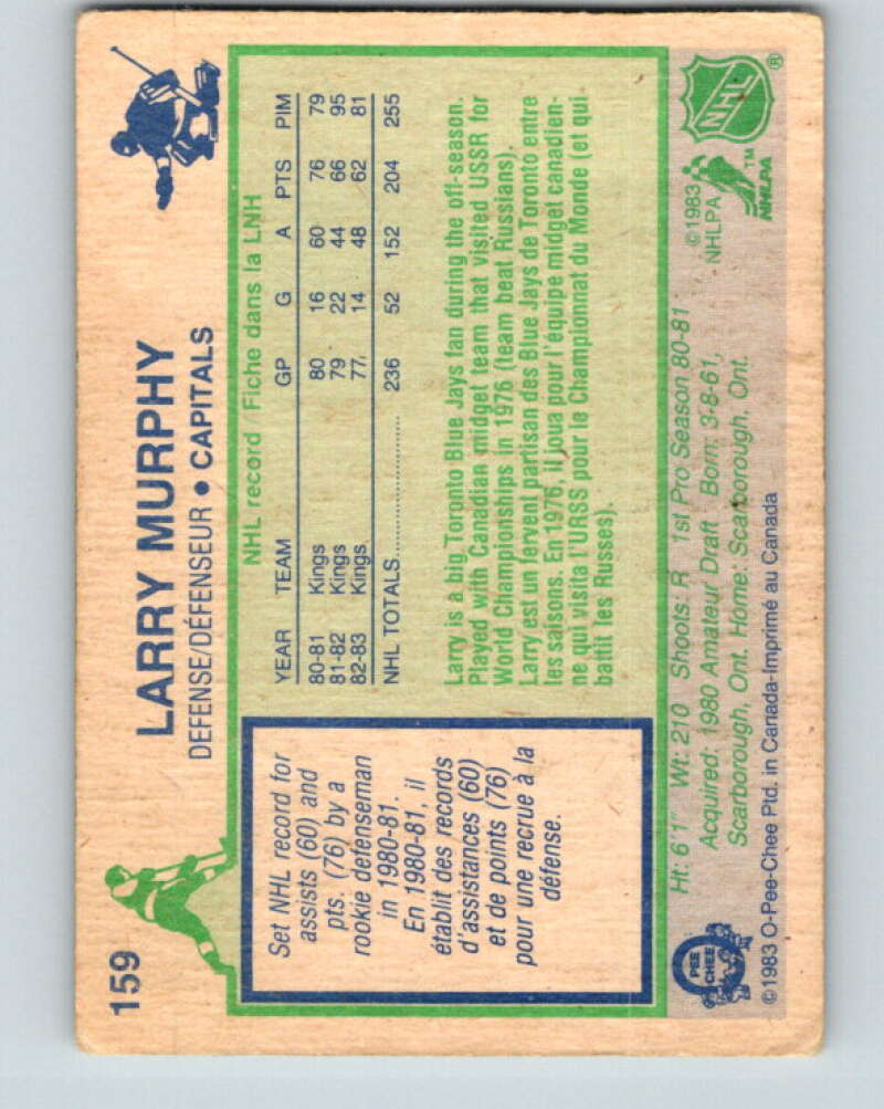 1983-84 O-Pee-Chee #159 Larry Murphy Washington Capitals V25925