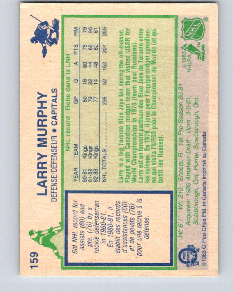 1983-84 O-Pee-Chee #159 Larry Murphy Washington Capitals V25928