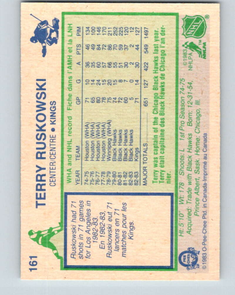 1983-84 O-Pee-Chee #161 Terry Ruskowski Los Angeles Kings V25931
