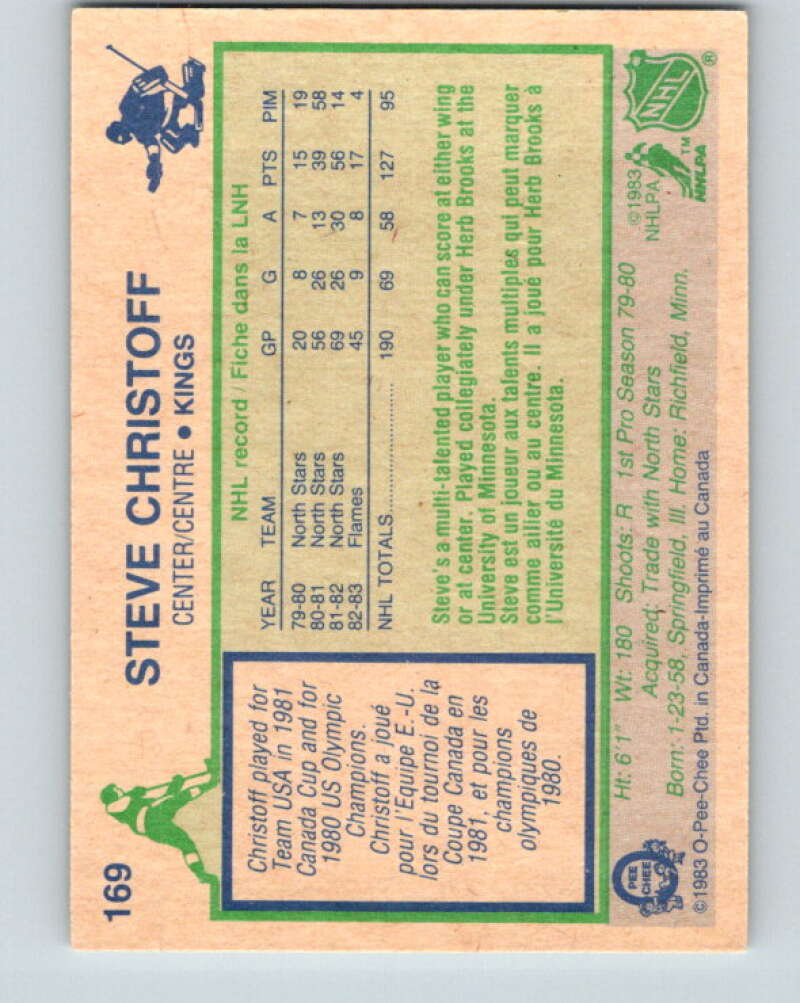 1983-84 O-Pee-Chee #169 Steve Christoff Los Angeles Kings V27261
