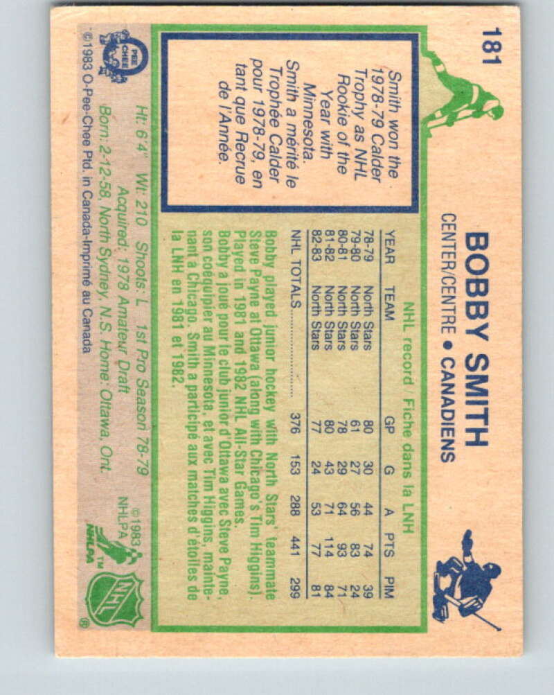 1983-84 O-Pee-Chee #181 Bobby Smith Montreal Canadiens V27320