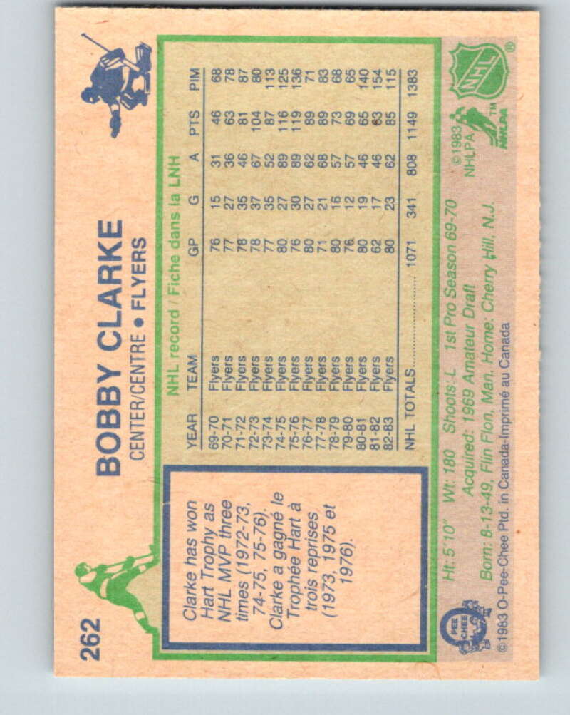 1983-84 O-Pee-Chee #262 Bobby Clarke Philadelphia Flyers V27585
