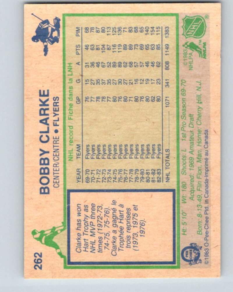 1983-84 O-Pee-Chee #262 Bobby Clarke Philadelphia Flyers V27586