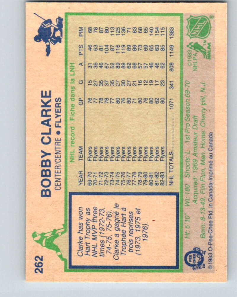 1983-84 O-Pee-Chee #262 Bobby Clarke Philadelphia Flyers V27587