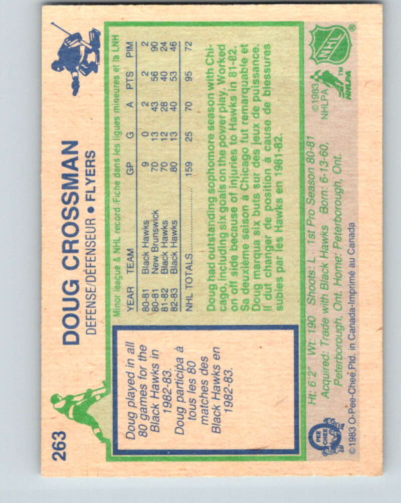 1983-84 O-Pee-Chee #263 Doug Crossman Philadelphia Flyers V27588