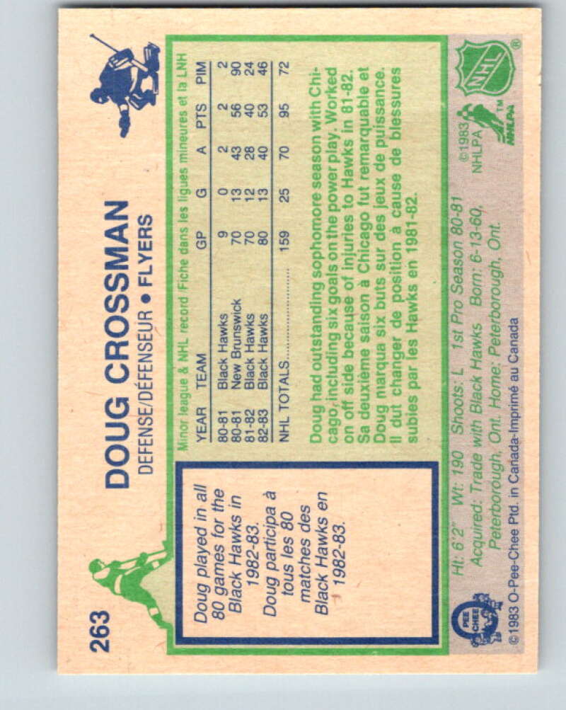 1983-84 O-Pee-Chee #263 Doug Crossman Philadelphia Flyers V27589