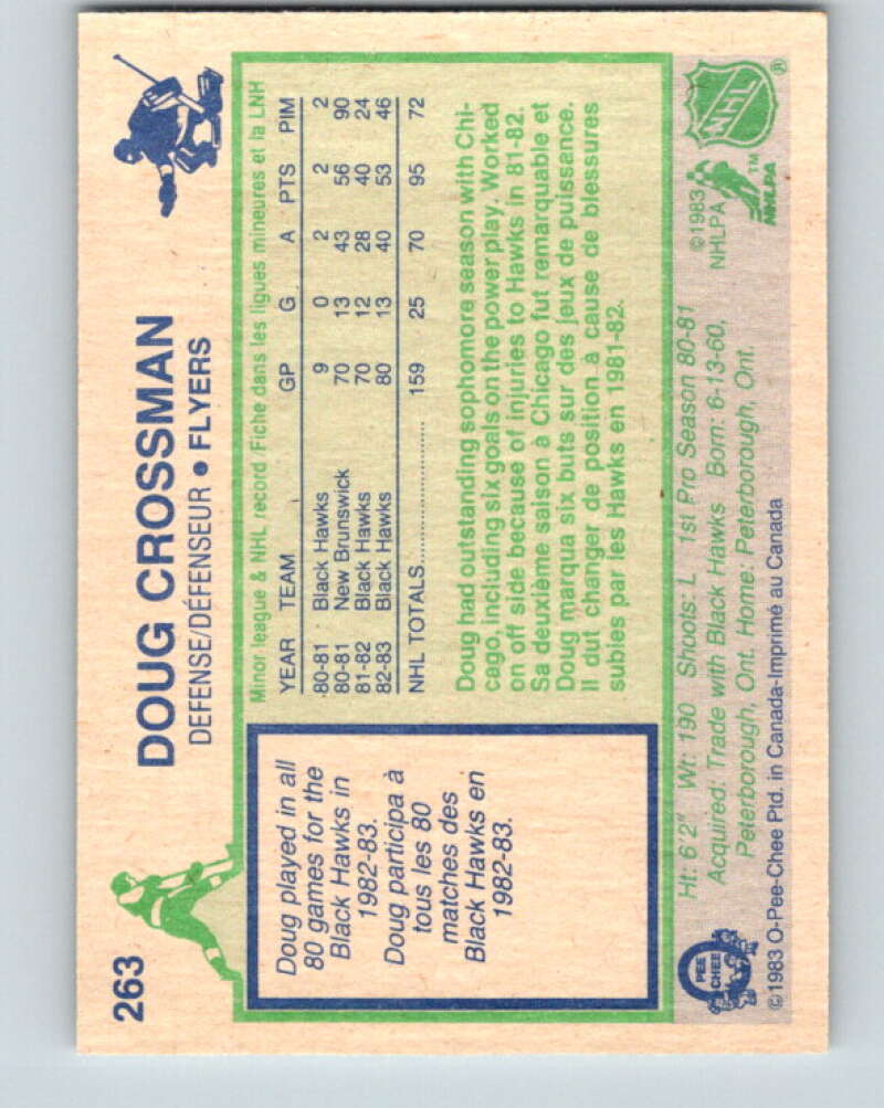 1983-84 O-Pee-Chee #263 Doug Crossman Philadelphia Flyers V27592