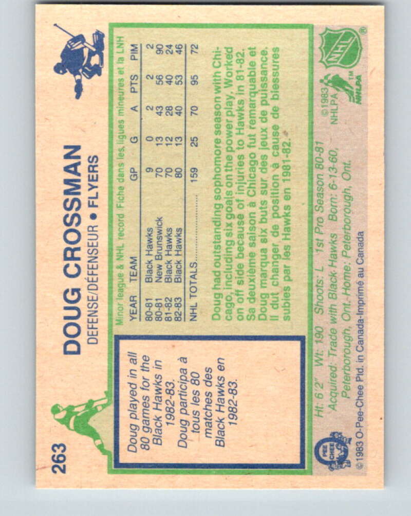 1983-84 O-Pee-Chee #263 Doug Crossman Philadelphia Flyers V27593