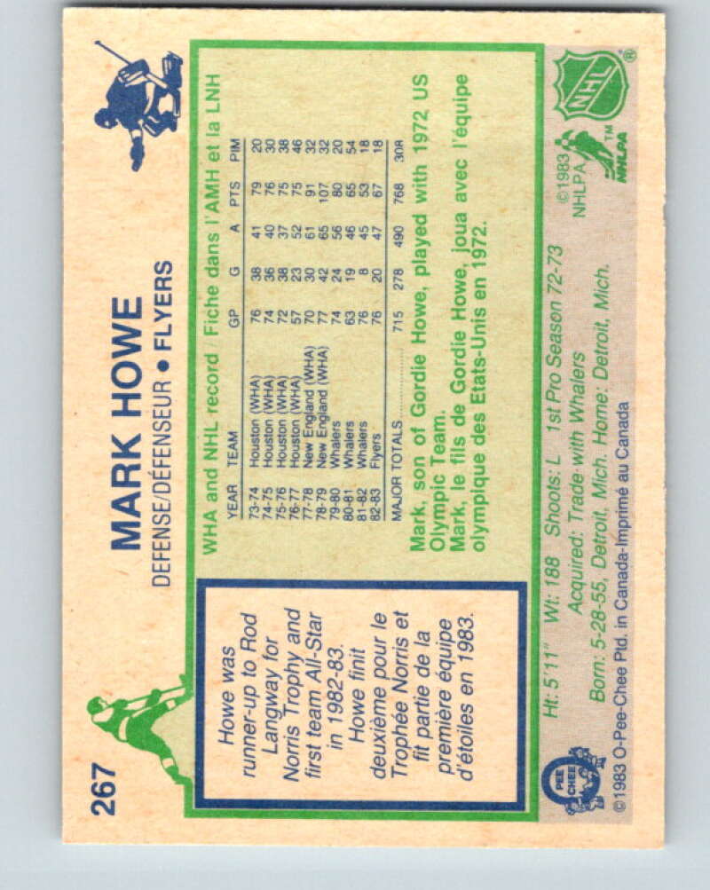 1983-84 O-Pee-Chee #267 Mark Howe Philadelphia Flyers V27606