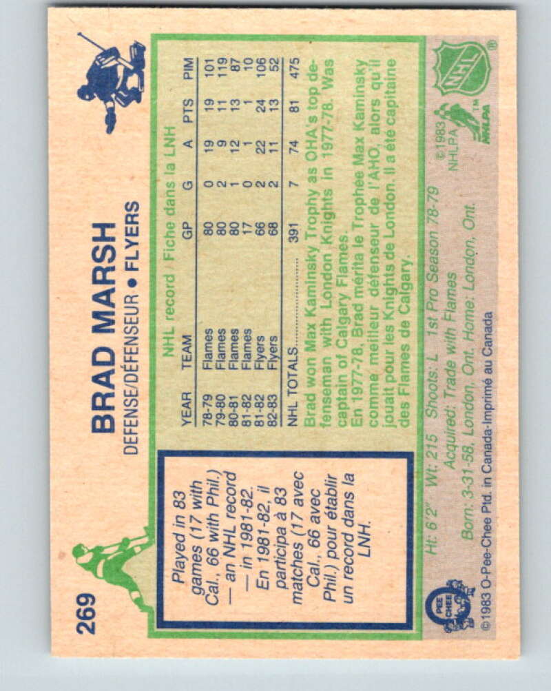 1983-84 O-Pee-Chee #269 Brad Marsh Philadelphia Flyers V27609