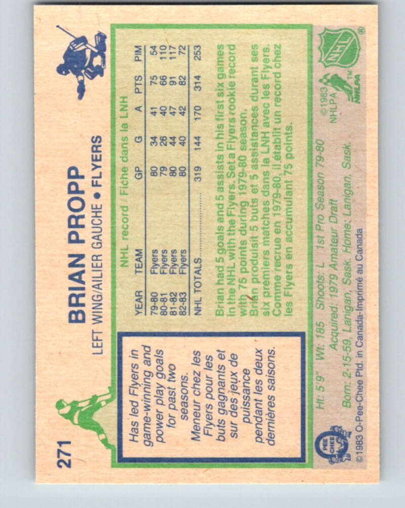 1983-84 O-Pee-Chee #271 Brian Propp Philadelphia Flyers V27618