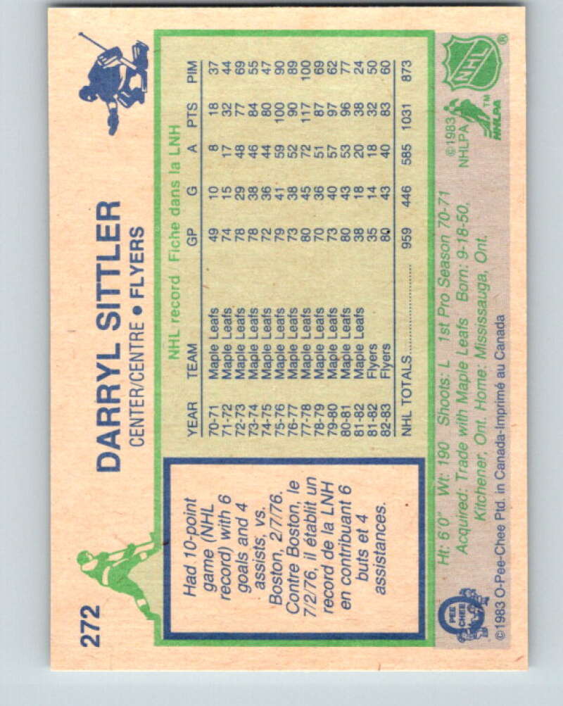 1983-84 O-Pee-Chee #272 Darryl Sittler Philadelphia Flyers V27621