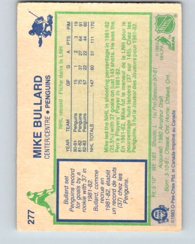 1983-84 O-Pee-Chee #277 Mike Bullard Pittsburgh Penguins V27635