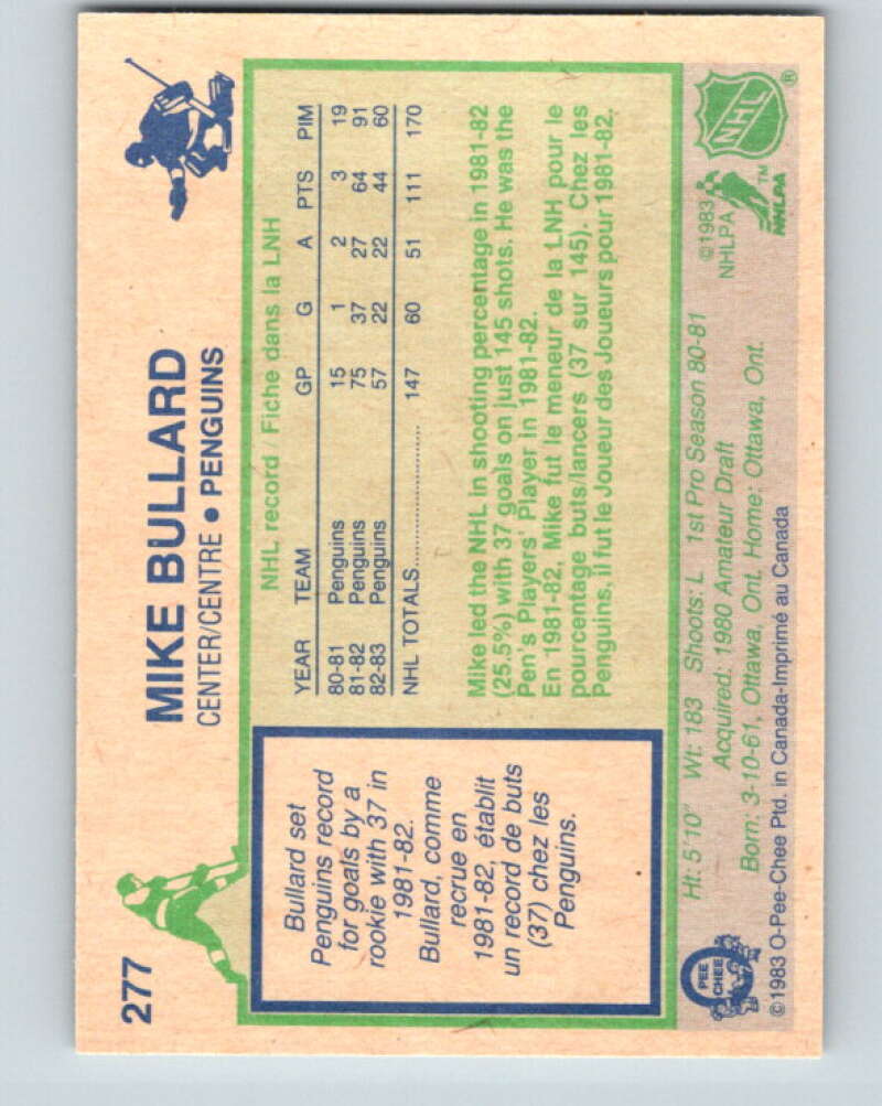 1983-84 O-Pee-Chee #277 Mike Bullard Pittsburgh Penguins V27639