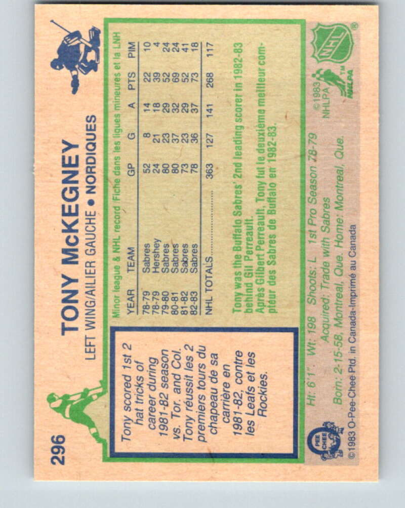 1983-84 O-Pee-Chee #292 Michel Goulet Quebec Nordiques V27694