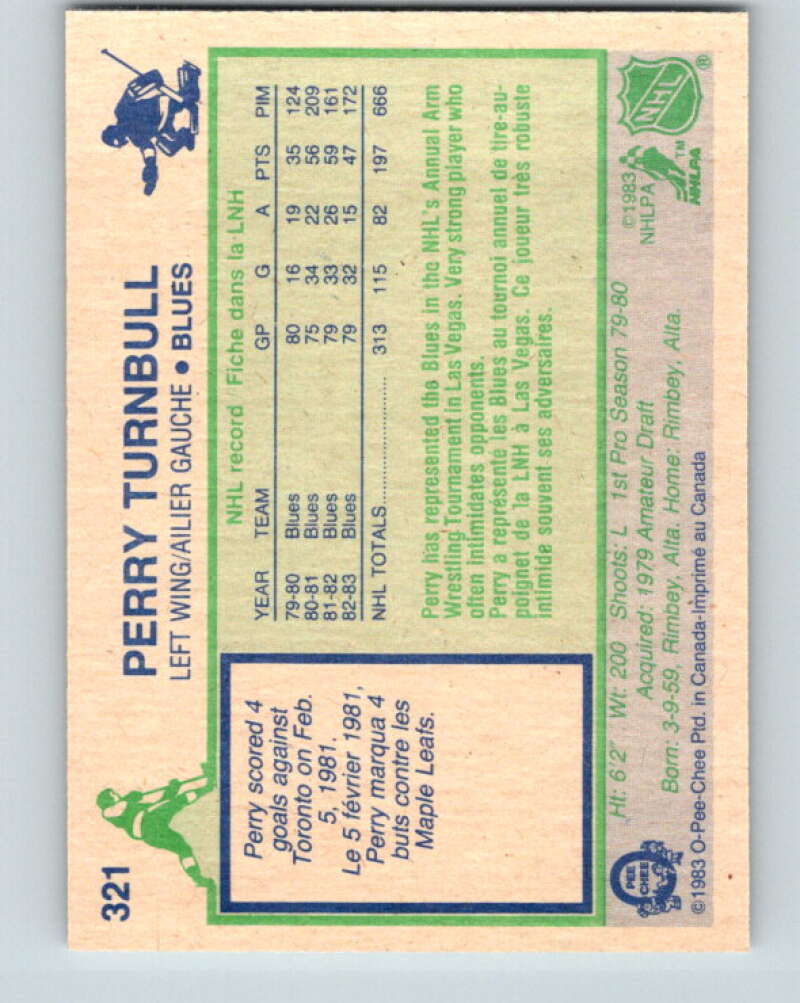 1983-84 O-Pee-Chee #321 Perry Turnbull St. Louis Blues V27799