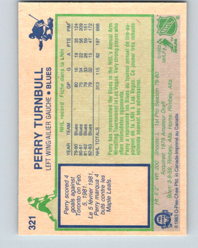 1983-84 O-Pee-Chee #321 Perry Turnbull St. Louis Blues V27801