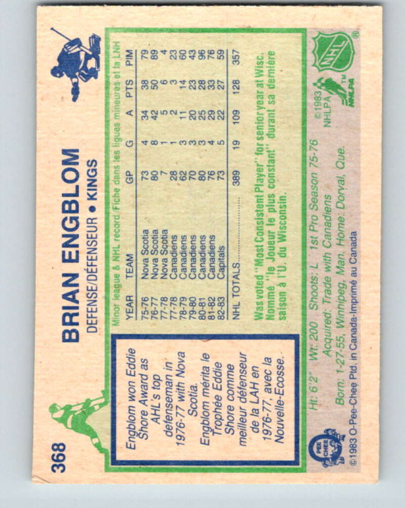 1983-84 O-Pee-Chee #368 Brian Engblom Los Angeles Kings V27961