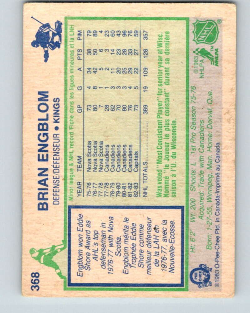 1983-84 O-Pee-Chee #368 Brian Engblom Los Angeles Kings V27962