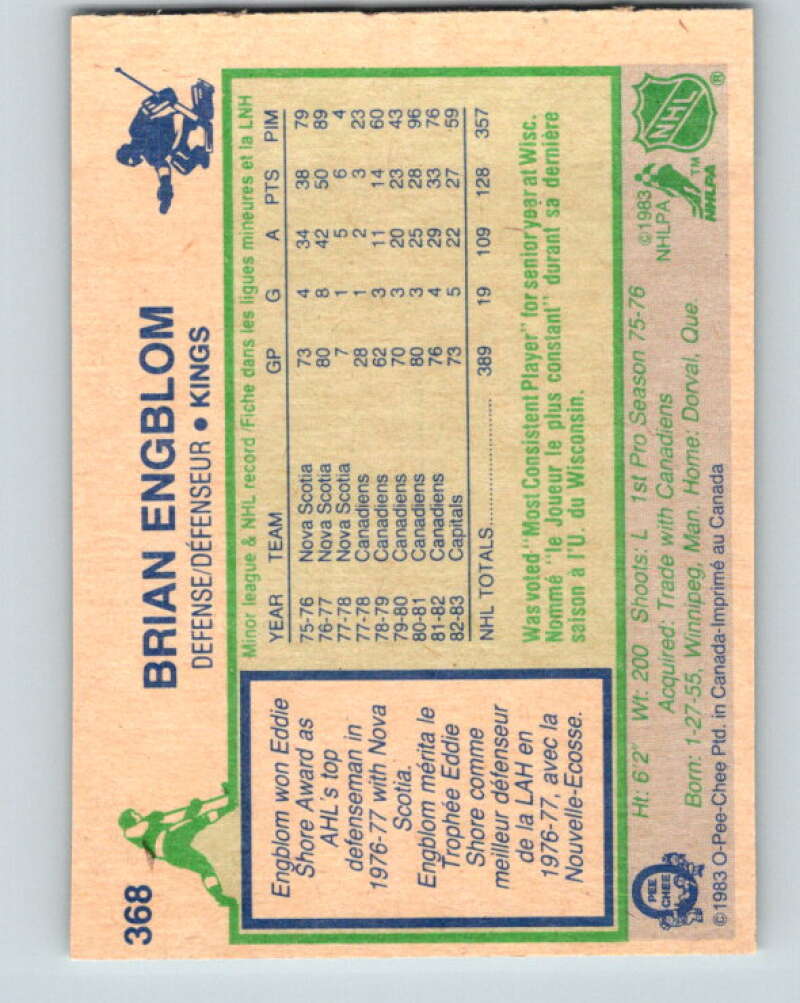 1983-84 O-Pee-Chee #368 Brian Engblom Los Angeles Kings V27965