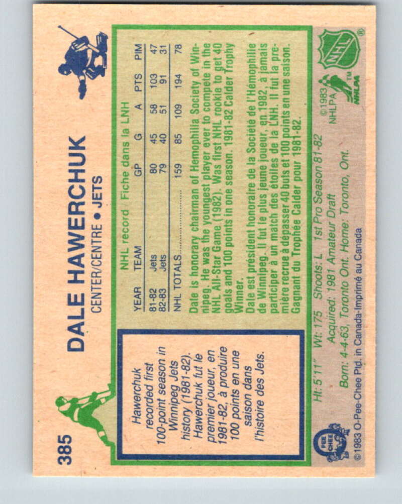 1983-84 O-Pee-Chee #385 Dale Hawerchuk Winnipeg Jets V28017