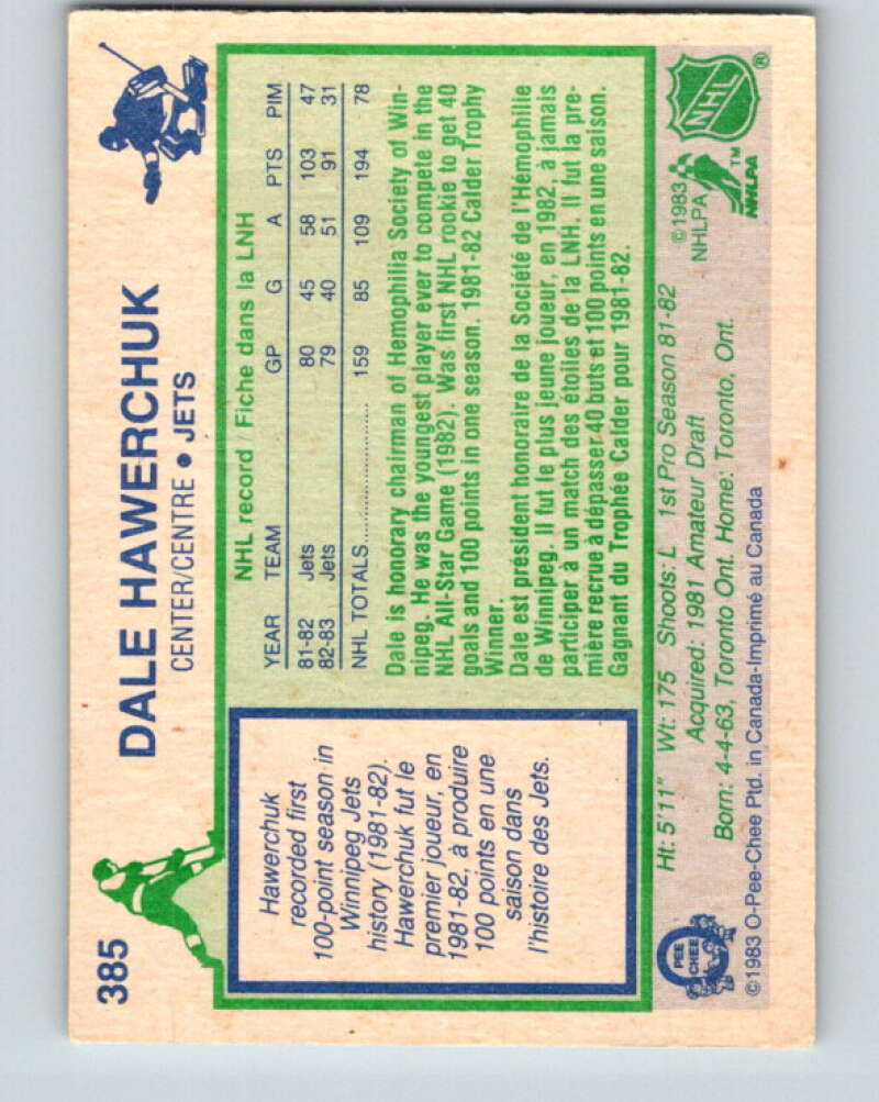 1983-84 O-Pee-Chee #385 Dale Hawerchuk Winnipeg Jets V28018
