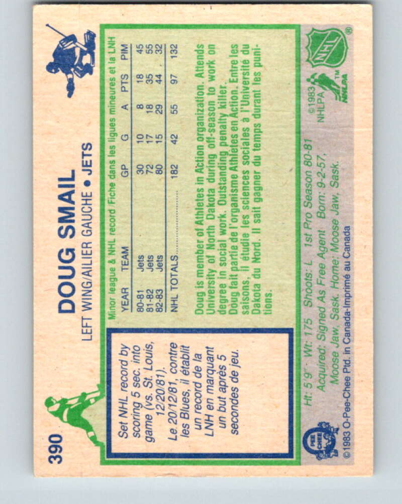 1983-84 O-Pee-Chee #390 Doug Smail Winnipeg Jets V28036