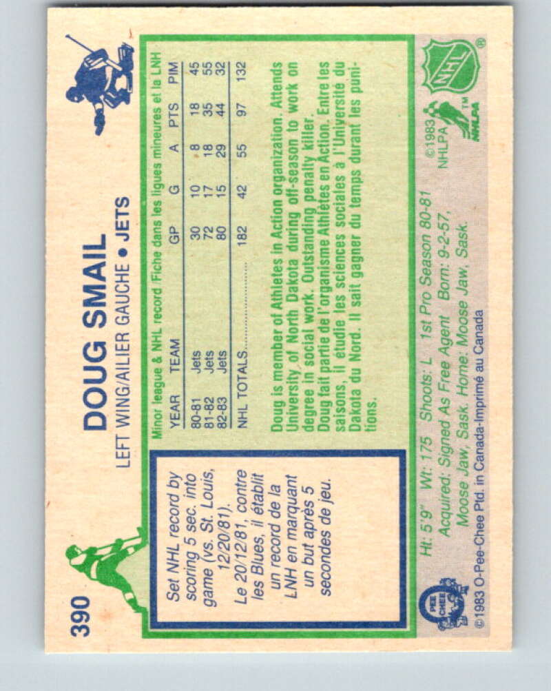1983-84 O-Pee-Chee #390 Doug Smail Winnipeg Jets V28038