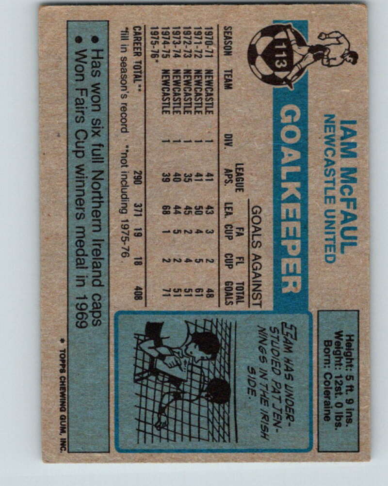 1976-77 Topps England Soccer Football #113 Iam McFaul V28140