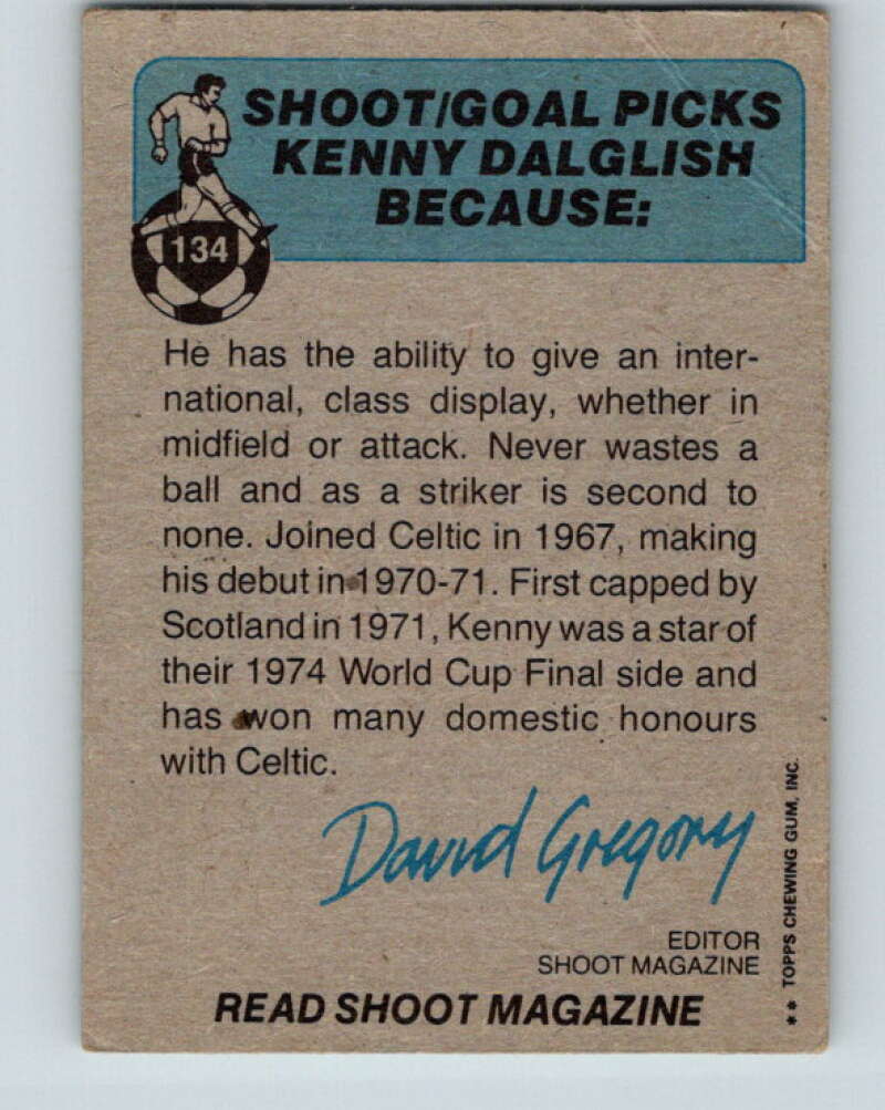 1976-77 Topps England Soccer Football #134 Kenny Dalglish V28151