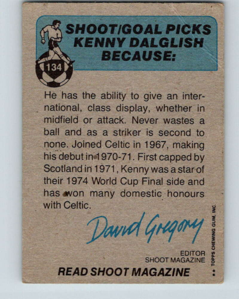 1976-77 Topps England Soccer Football #134 Kenny Dalglish   V28151
