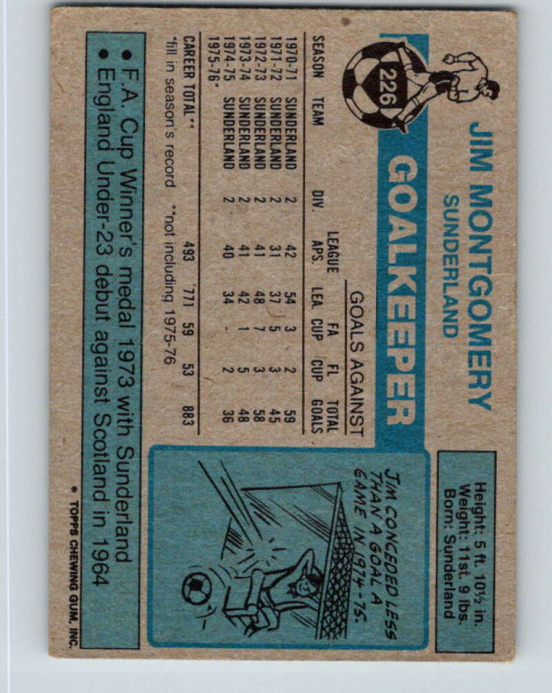 1976-77 Topps England Soccer Football #226 Jim Montgomery V28207