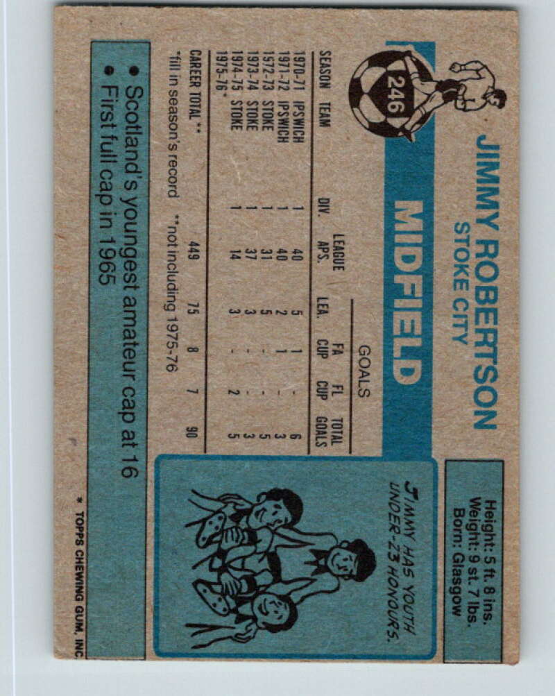 1976-77 Topps England Soccer Football #246 Jimmy Robertson V28213