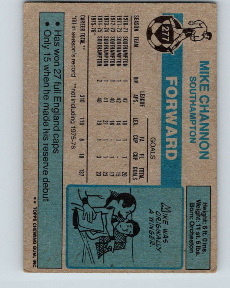 1976-77 Topps England Soccer Football #277 Mike Channon V28234