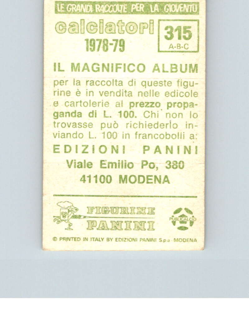 1978-79  Panini Calciatori Soccer #315 Venturelli, Boggia, Frappampina  V28343